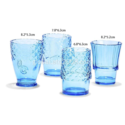 Tumbler Glass Set of 4 Cretive Koi Fish Stacking Glasses Tumbler Glass Cup Manufactory